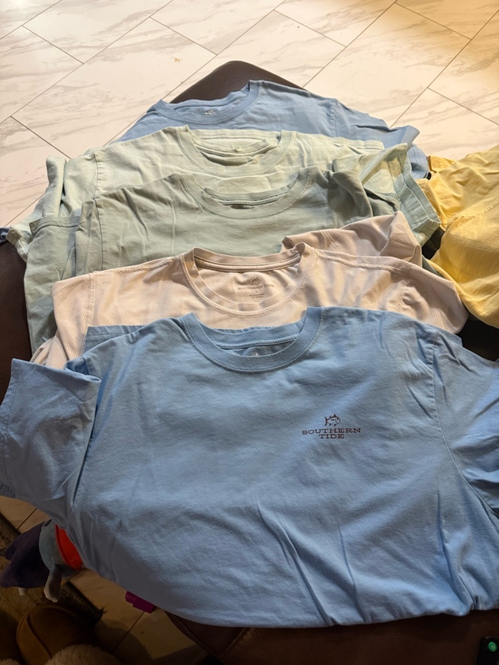 Southern Tide Light Blue Crewneck Tee with Embroidered Logo